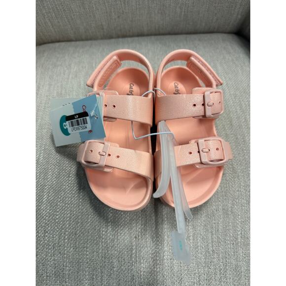 NWT Toddler Girls Cat & Jack Blush Pink Ade Foodbed Sandals - Size 8 - Picture 2 of 4